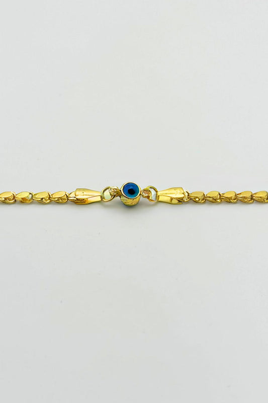 14K Gold Evil Eye Beaded Sequin Bracelet