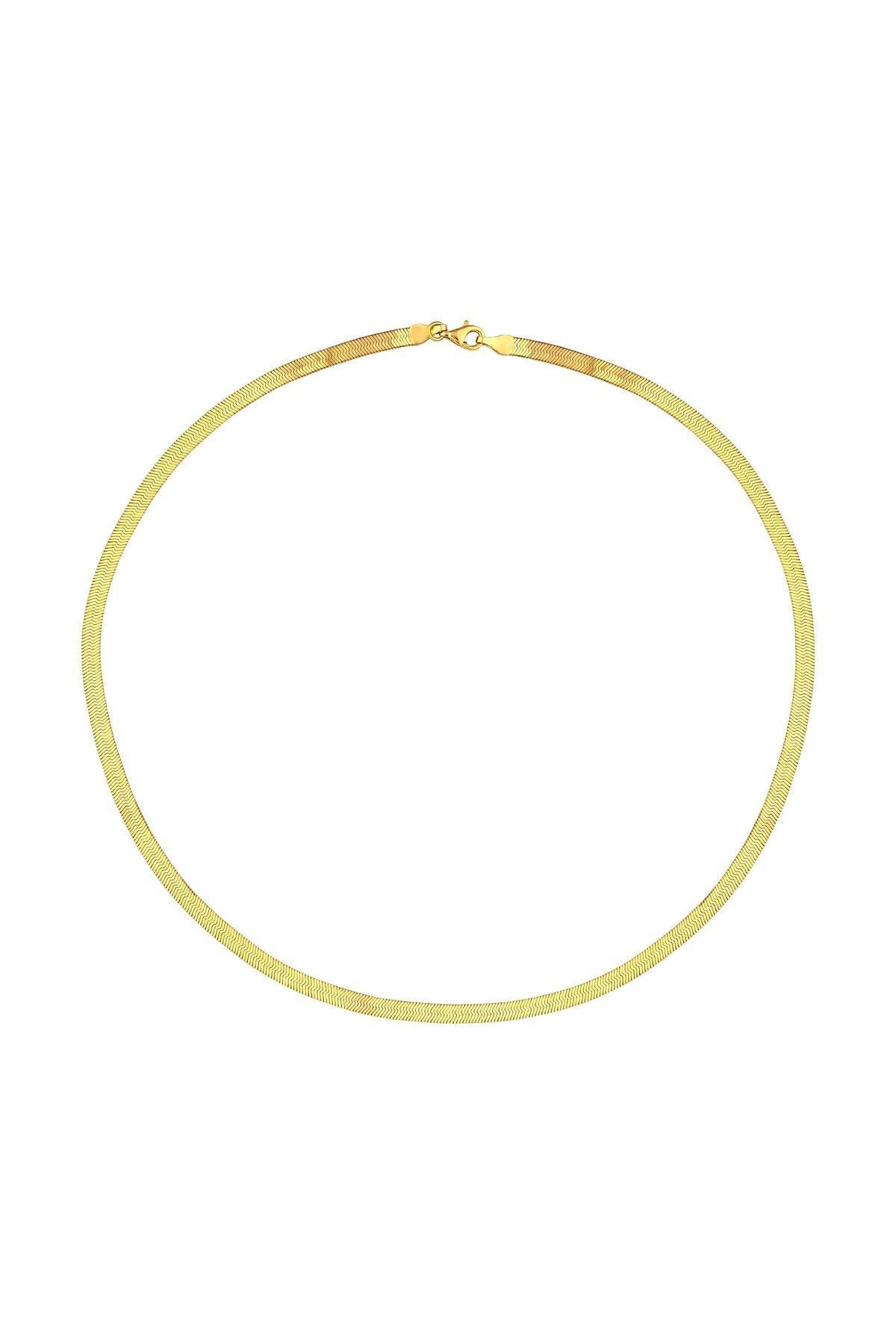 22 Carat Gold Herringbone Crush Chain Necklace