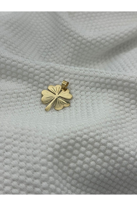 14K Gold Clover Pendant Lucky Pendant