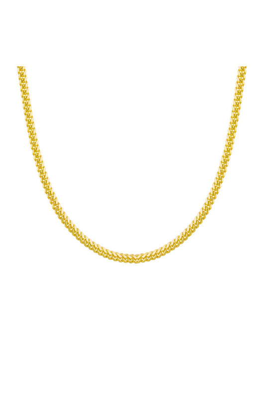 14K Gold Tight Knit Thick Gurmet Chain Necklace