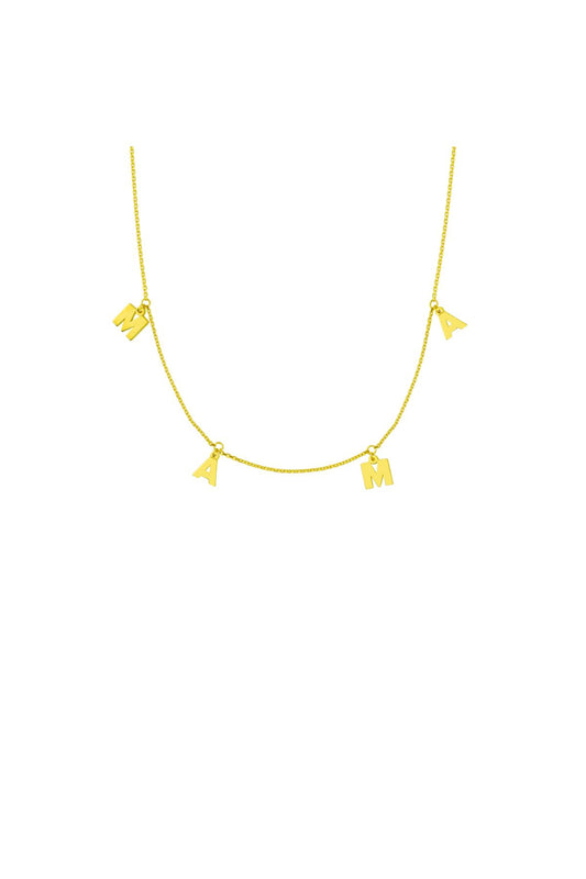 14K Gold 4 Letter Gold Necklace