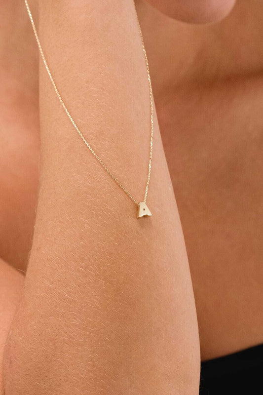 14 Carat Gold Letter A Necklace Gold Necklace