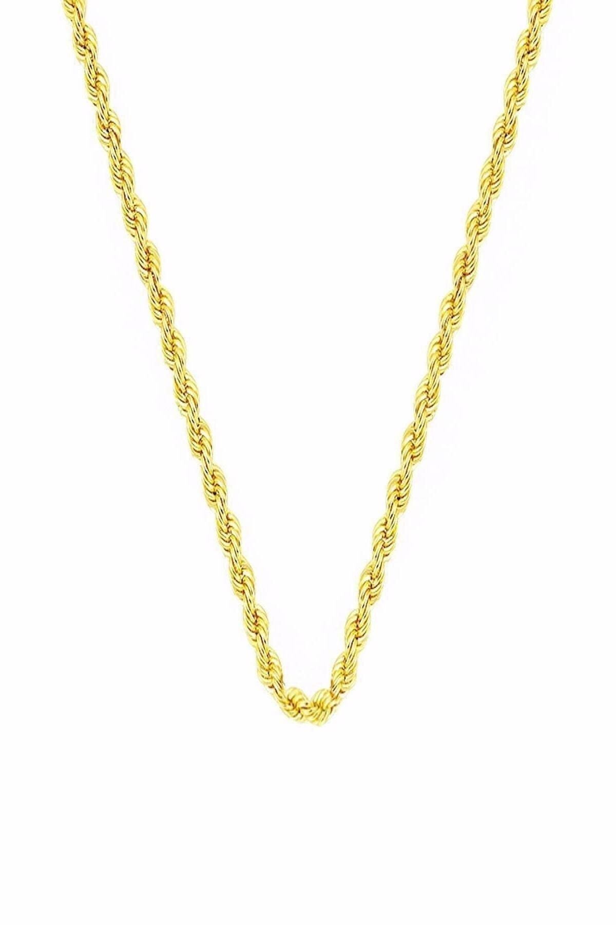 Thin Twist 14 Carat Gold Chain - 40 Cm