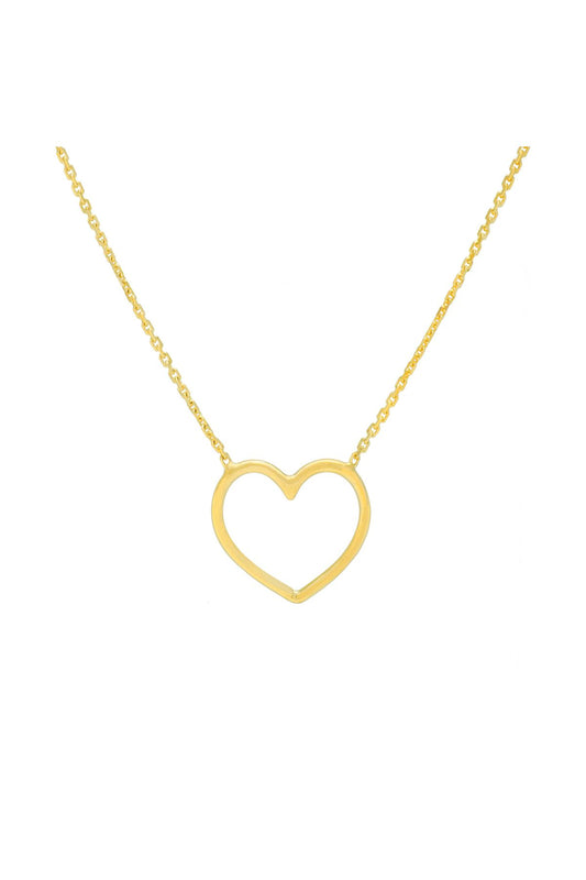 14K Gold Lover Heart Necklace Gold Necklace