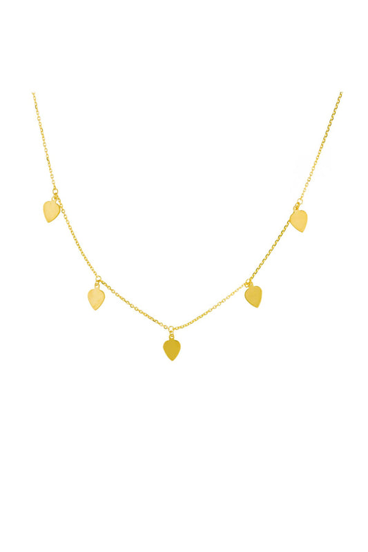 14 Carat Gold Drop Model Mirrored Gold Chocker Necklace