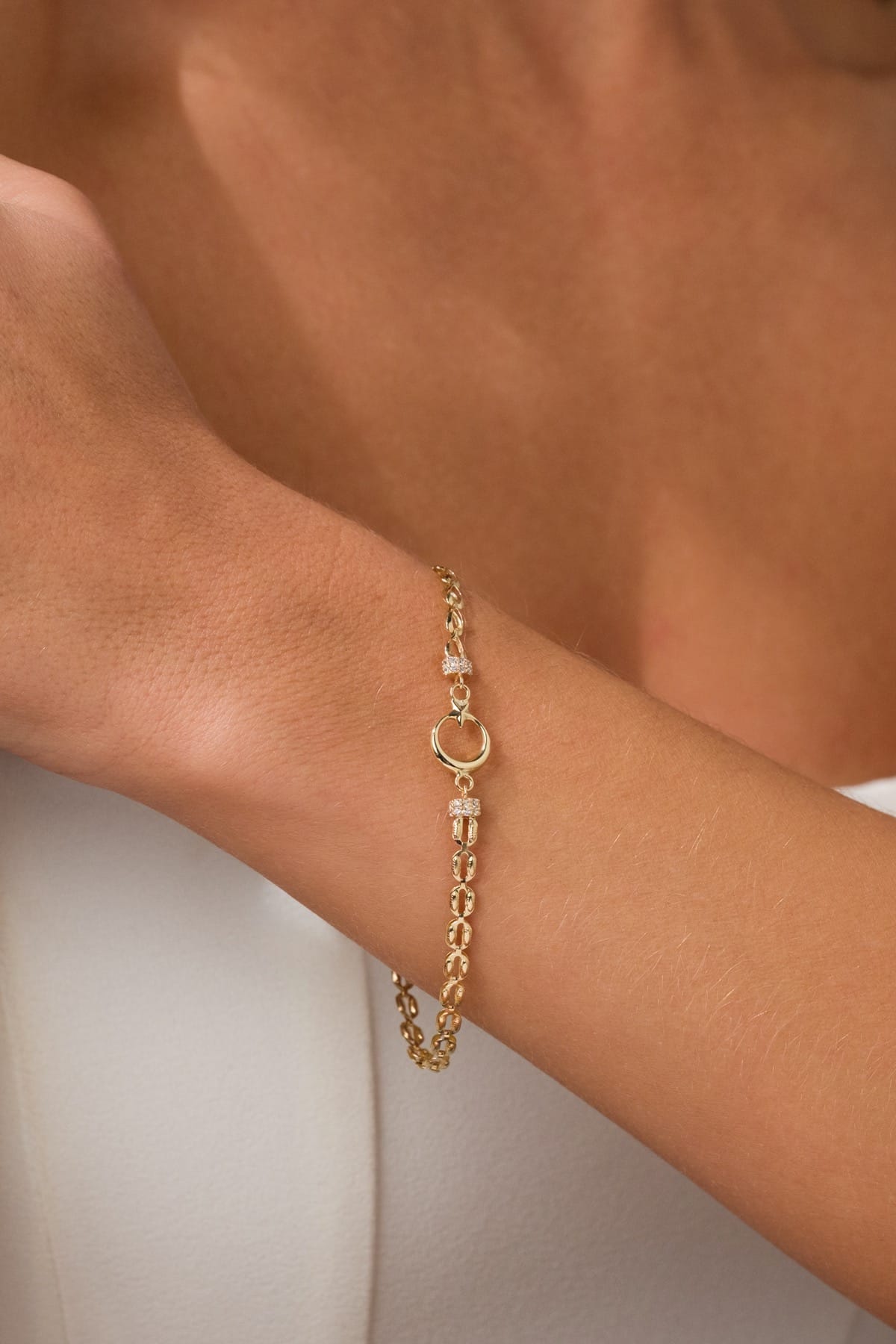 14 Ayar Başak Zincir Altın Bileklik