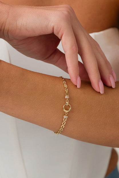 14 Ayar Başak Zincir Altın Bileklik