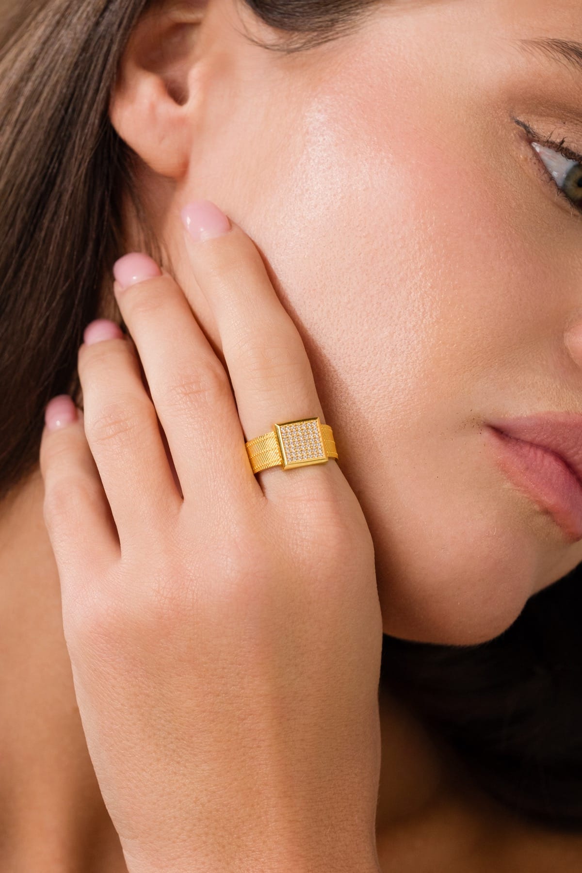 14 Ayar Trabzon Hasır Altın Yüzük