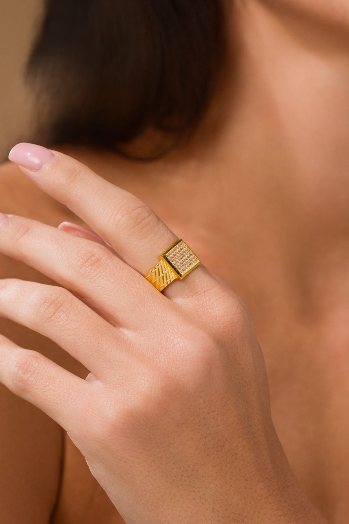 14 Ayar Trabzon Hasır Altın Yüzük