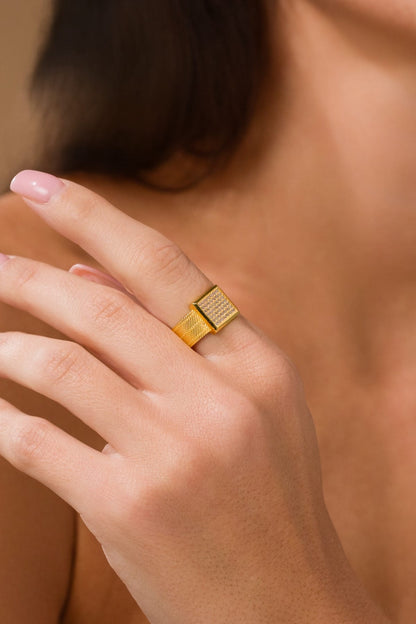 14 Ayar Trabzon Hasır Altın Yüzük