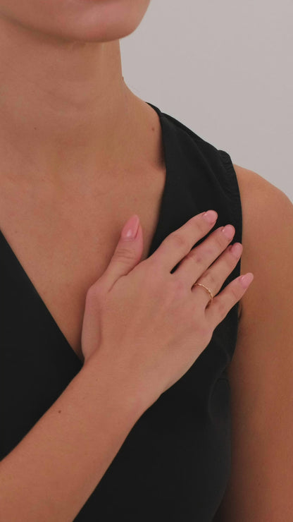 14 Ayar Burgu Pembe Taşlı Çıtır Altın Yüzük