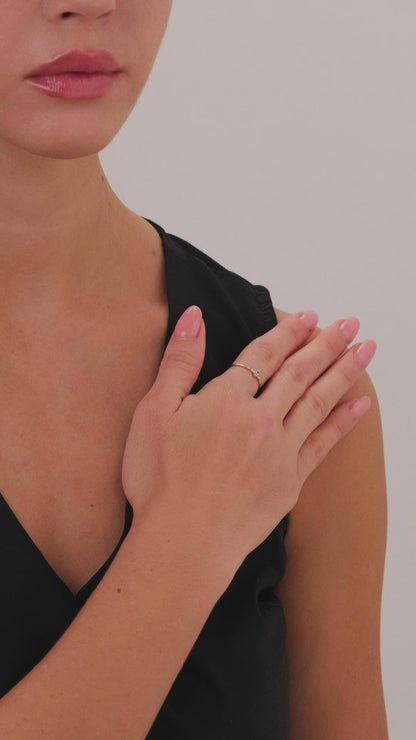 14 Ayar Mavi Taşlı Çıtır Altın Yüzük