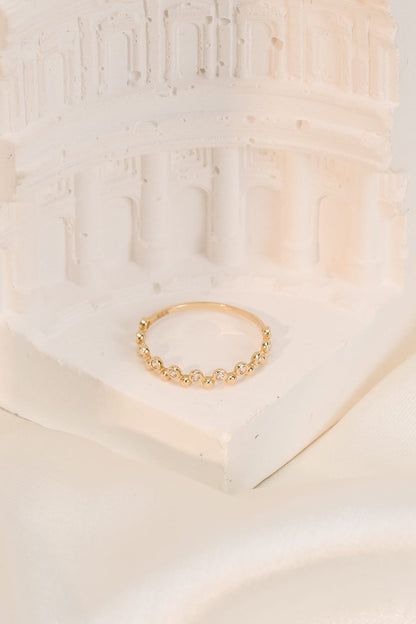 14 Ayar Sıralı Taşlı Çıtır Altın Yüzük